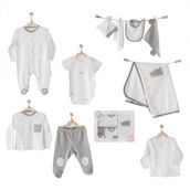Andywawa AC23231 Ekru 10'lu Erkek Bebek Hastane Çıkış Seti