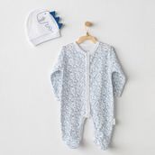 Andywawa AC23544 Navy Ptera Nodon Şapkalı Bebek Tulum Takımı