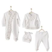 Andywawa AC24264 Chic Girl Ekru 4 Parça Bebek Hastane Çıkışı