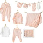 Andywawa AC25311 Newborn Chic Girl 10 Parça Bebek Hastane Çıkışı