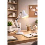 ANGDESİGN Akrobat Masa Lambası • BEYAZ • Açılı Ayarlanabilir Hareketli Çalışma Masası Lambası Gece Lambası Çocuk Odası Lambası Ders Çalışma Lambası Okuma Işığı Manikür Kuaför Işığı Kuaför Lambası