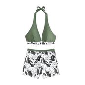Angelsin Baskılı Deniz Şortlu Bikini Takım (Çıkartılabilir Kaplı) Çok Renkli