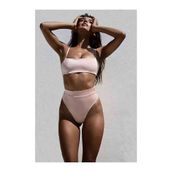 Angelsin Pembe V Kesim Yüksek Bel Bikini Takım