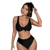 Angelsin Şık Bikini Üstü (Çıkartılabilir Kaplı) Siyah 38