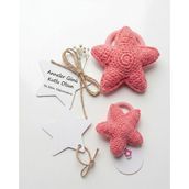 Anne Kız Kombini 2’li El Örgüsü Yıldız Saç Tokası Seti-Anneler Günü Hediyesi Amigurumi Lastikli Toka