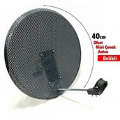 Antenci 40 CM Antrasit Delikli Mini Karavan Çanak Anteni