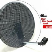Antenci 40 CM Antrasit Delikli Mini Karavan Çanak Anteni