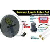 Antenci 40cm Delikli Karavan Çanak Anten Seti + MAG 6303 Dijital Uydu Bulucu