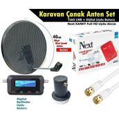 Antenci 40cm Delikli Karavan Çanak Anten Seti +Next HD Uydu Alıcısı + Divisat Dijital Uydu Bulucu