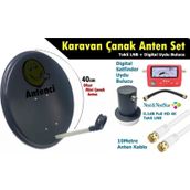 Antenci 40cm Karavan Çanak Anten Seti + MAG 6303 Dijital Uydu Bulucu