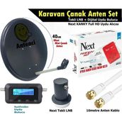 Antenci 40cm Karavan Çanak Anten Seti +Next HD Uydu Alıcısı +Divisat Dijital Uydu Bulucu