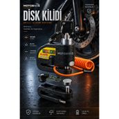 Antifog Motosiklet Universal Su Geçirmez Alarmlı Disk Kilidi, Çelik Alaşımlı Yanında Kablo Hediyeli