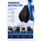 ANVA MED Visko Ortopedik Yeni Nesil Sandalye Sırt Minderi – Sırt Dayama Koltuk Minderi ve Sırt Destek Yastığı