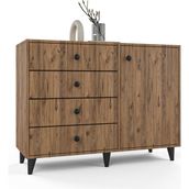 Anzera Tokyo Modern Şifonyer 4 Çekmeceli 121 cm Suntalam Malzeme ile Şık Tasarım - Atlantik Çam