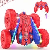 Apexma 2.4ghz Uzaktan Kumandalı Şarjlı 360° Dönebilen Örümcek Adam Venom Uğur Böceği Akrobat Rc Araba - Kırmızı