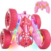Apexma 2.4ghz Uzaktan Kumandalı Şarjlı 360° Dönebilen Örümcek Adam Venom Uğur Böceği Akrobat Rc Araba - Pembe