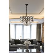 Apliqa 3854-06-BL Melina Siyah Yuvarlak Kristal Taşlı Salon Avize