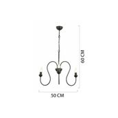 Apliqa 7000-04-3Y-BL Flor 3lü Yuvarlak Siyah Modern Salon Avize