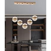 Apliqa Barkın 5'li 37 Watt Sıralı Gold Ledli Modern Salon Avize