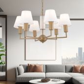 Apliqa Ellery 6'lı Eskitme Beyaz Şapkalı Modern Plafonyer Genç Odası Yatak Odası Retro Salon Avize