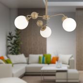 Apliqa Florit 3'lü Eskitme Beyaz Camlı Modern Mutfak Yatak Odası Salon Avize