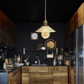 Apliqa Gönen Tekli Beyaz Patinalı Modern Retro Sarkıt Mutfak Salon Avize