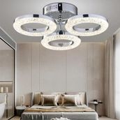Apliqa Oylum 3'lü Krom 24 Watt Kristalli Koridor Salon Led Plafonyer Avize