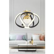Apliqa Pelin Tekli Siyah Gold 3 Renkli 39 Watt Ledli Modern Oturma Odası Koridor Salon Led Avize