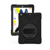Apple iPad 10.2 2021 (9.Nesil) Tam Koruma Sağlayan Defender Kılıf Sert Sağlam Silikon Askılı Tablet Kılıfı