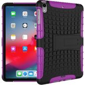 Apple iPad Pro 11 2018 Uyumlu Standlı Tank Tablet Kılıfı Özel Zırh - Mor