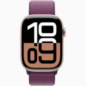 Apple Watch Series 10 GPS 42 mm Rose Altın Alüminyum Kasa Kırmızı Erik Spor Loop Kordon Akıllı Saat