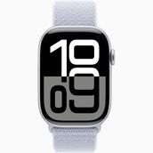 Apple Watch Series 10 GPS 46 mm Gümüş Alüminyum Kasa Bulut Mavisi Spor Loop Kordon Akıllı Saat