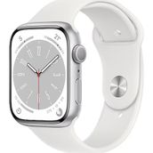 Apple Watch Series 8 GPS 45 mm Gümüş Alüminyum Kasa Beyaz Akıllı Saat Teşhir- Outlet