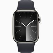 Apple Watch Series 9 41 mm Gps + Cellular Grafit Paslanmaz Çelik Kasa Spor Kordon Akıllı Saat
