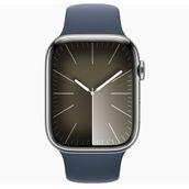 Apple Watch Series 9 41 mm Gps + Cellular Gümüş Paslanmaz Çelik Kasa Spor Kordon Akıllı Saat