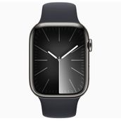 Apple Watch Series 9 45 mm Gps + Cellular Grafit Paslanmaz Çelik Kasa Spor Kordon Akıllı Saat