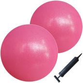 AppleRound 9 inç Pilates Topu, 2'li Paket 1 Pompalı Küçük Egzersiz Topu, Pilates, Yoga, Fitness, Fizik Tedavi, Stabilite Çekirdek Antrenmanı (Pembe)