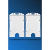 Apptakı 2 Adet Beyaz Dikey Kart Kabı Kart Kılıfı Yaka Kartı Kart Koruyucu - KRR0019