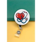 Apptakı Kalp Steteskop Metal Buton Yoyo Yaka Kartığı Kart Tutucu Yoyo Kartlık - MBY0078