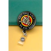 Apptakı Only Good Vibes No Bad Days Metal Buton Yoyo Yaka Kartığı Kart Tutucu Yoyo Kartlık - MBY0077