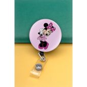 Apptakı Pembe Desenli Buton Yoyo Yaka Kartığı Kart Tutucu Yoyo Kartlık - MBY0121