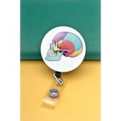 Apptakı Renkli Kafatası Metal Buton Yoyo Yaka Kartığı Kart Tutucu Yoyo Kartlık - MBY0144