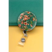 Apptakı Şeftali Çiçeği Metal Buton Yoyo Yaka Kartığı Kart Tutucu Yoyo Kartlık - MBY0059