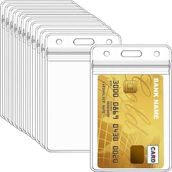 Aputue Kart Koruyucu Card Protector, 50 Adet Dikey Şeffaf Pvc Kimlik Tutucu, Su Geçirmez Kilitli F - Çok Renkli
