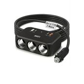 Araç Çakmak Uzatma Kablosu Çakmaklık Çoklayıcı Usb,Type-C Çıkışlı Hızlı Şarj 12-24V/10A/120W 2 X1,5Mm Ttr Bakır 2Mt