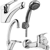 Arçe 4 Parça Lavabo Eviye Banyo Bataryası Duş Seti