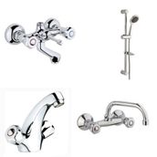Arçe Klasik Çevirmeli Banyo + Evye + Kartal Lavabo Bataryası + Sürgülü Duş Takımı