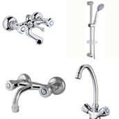 Arçe Klasik Çevirmeli Banyo + Evye + Sabit Lavabo Bataryası + Sürgülü Duş Takımı