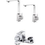 Arçe Siyah Mutfak Evye Banyo Lavabo Batarya Seti