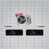 Arçelik 1+2 Multi Sistem Klima / 24100 Md Pro Dış Ünite ( 12.000 Btu Siyah Iç Ünite + 12.000 Btu Siyah Iç Ünite )
